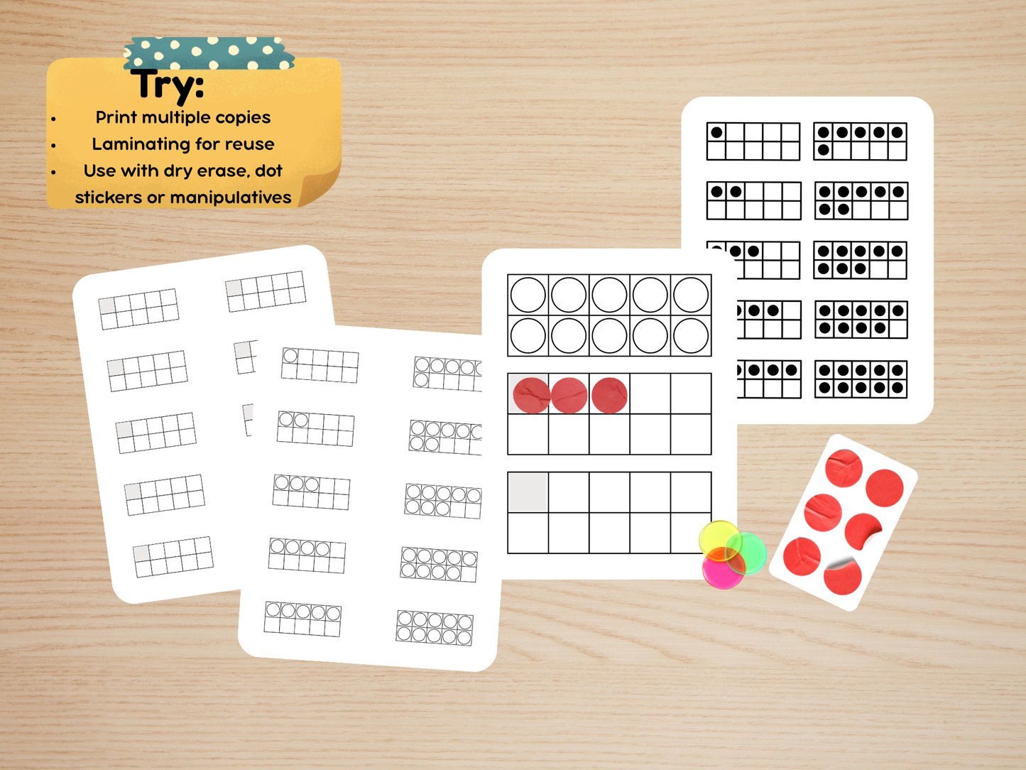 Numbers 1–10 Ten Frame Activity Pack | Printable Math Worksheets for Toddlers | Number Sense & Early Math | 14 Pages