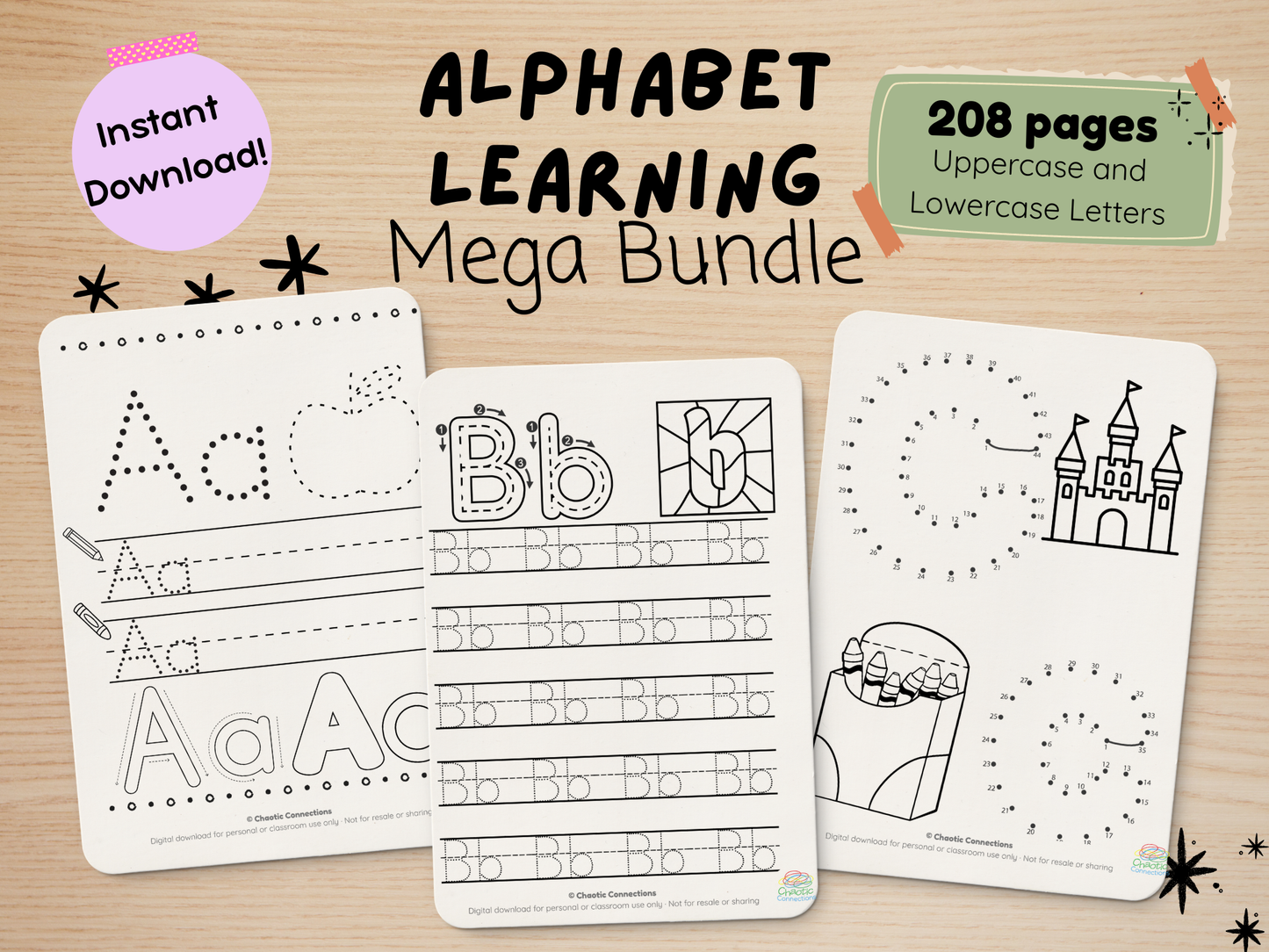 Learning Letters A-Z Master Bundle | Printable Toddler Literacy Activities | Tracing, Recognition, Playdough Mats & More for Preschool