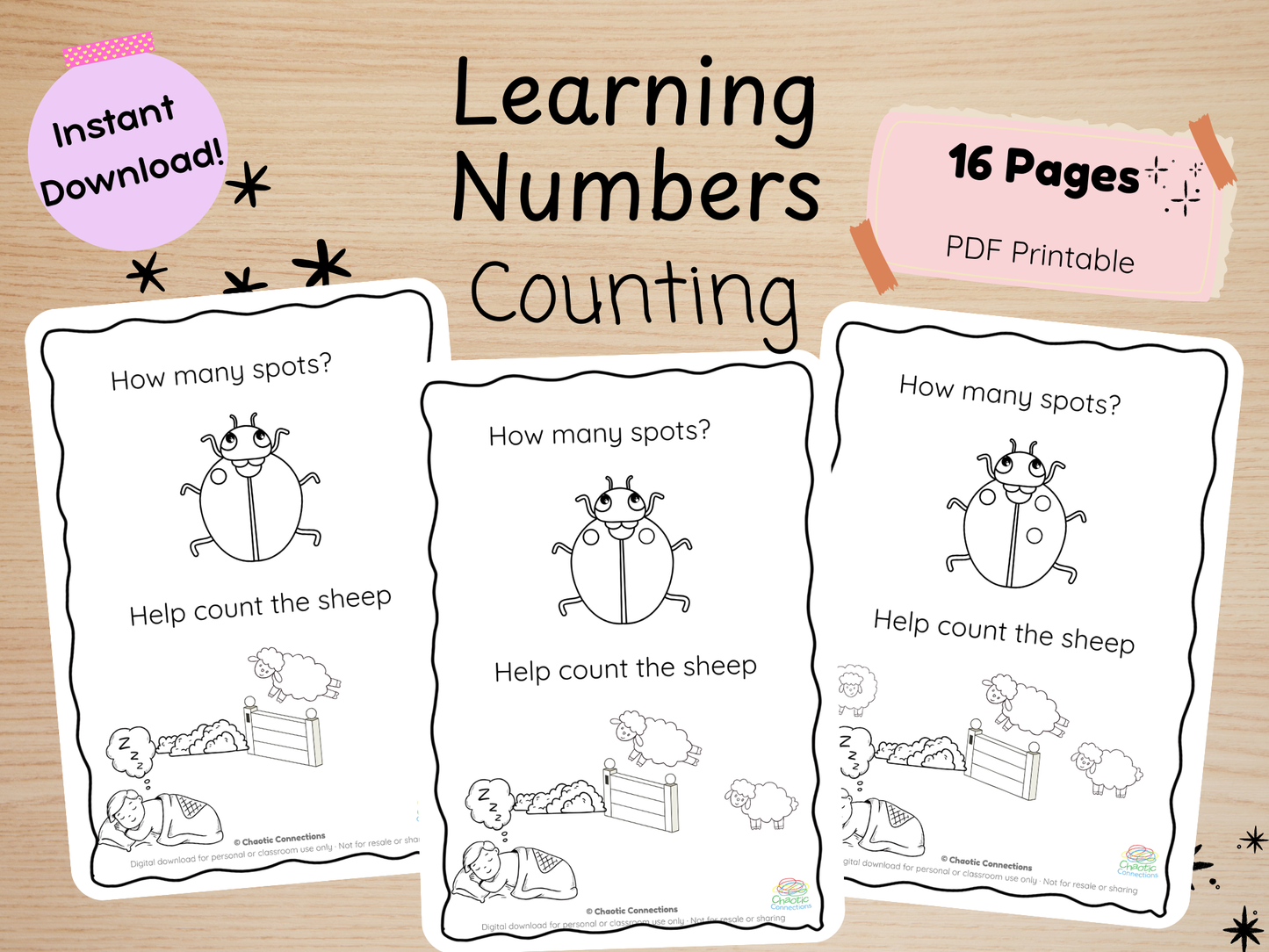 Toddler Counting Activity Pack | Numbers 1–10 Printable Worksheets | Count the Objects | 16 Pages for Preschool & Kindergarten Prep