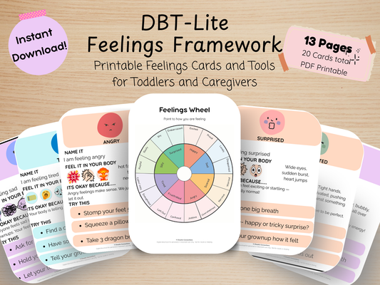 DBT-Lite Feeling Framework — Printable Pack for Toddlers & Young Children