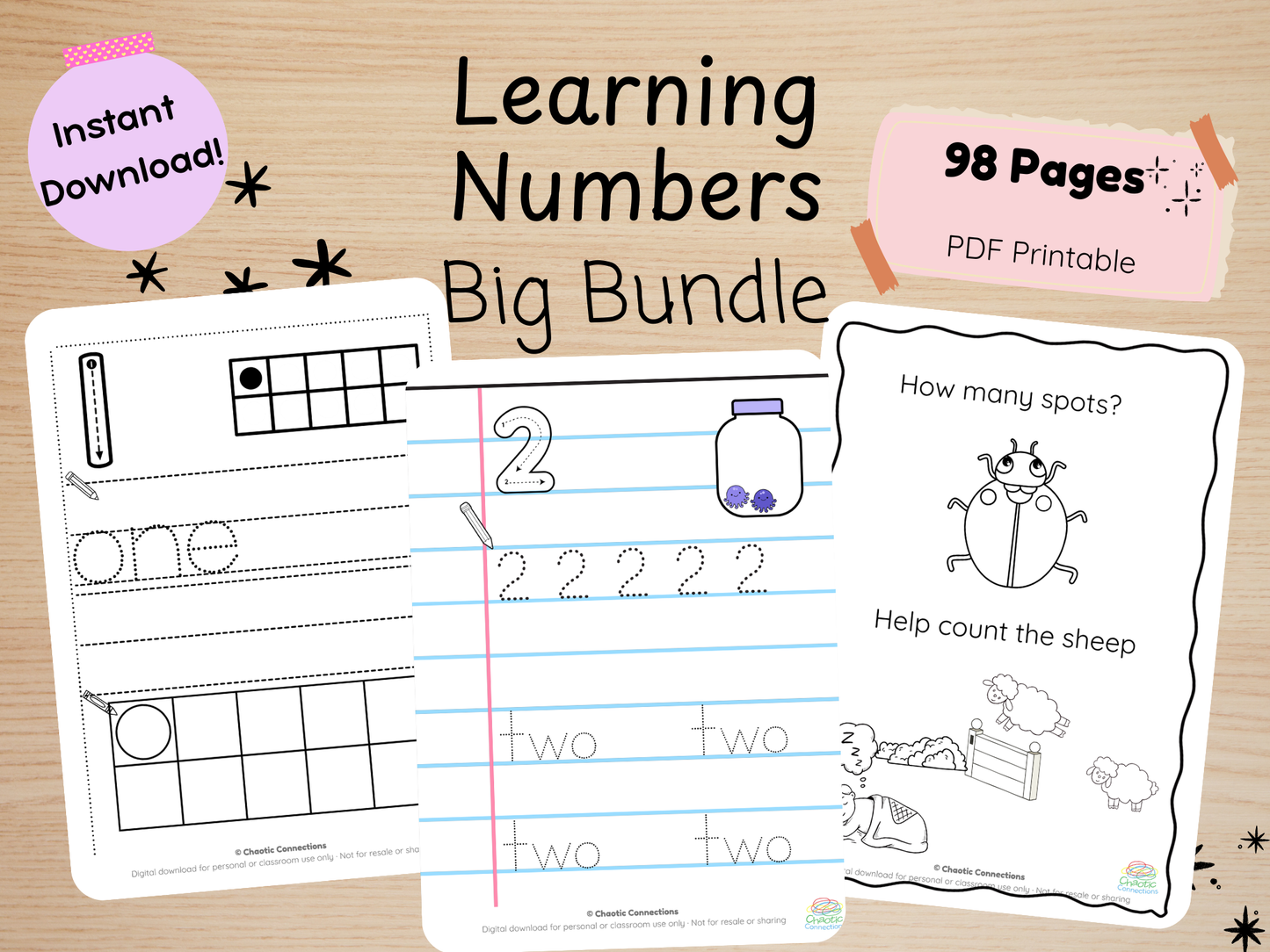 Numbers 1–10 Big Bundle | Complete Printable Math Pack for Toddlers | 38 Pages | Counting, Tracing, Ten Frames, Coloring & More