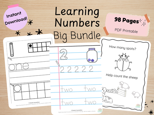 Numbers 1–10 Big Bundle | Complete Printable Math Pack for Toddlers | 38 Pages | Counting, Tracing, Ten Frames, Coloring & More