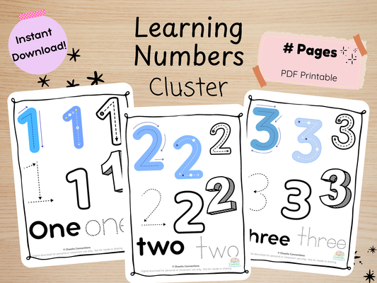 Numbers 1–10 Cluster Activity Pack | Printable Number Recognition Worksheets for Toddlers | Visual Number Groups | 14 Pages