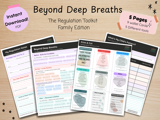 Beyond Deep Breaths — The Regulation Toolkit for Families (Printable Pack)