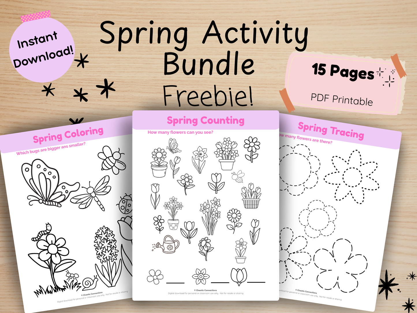 🌸 Spring Fun Activity Pack — Free Printable for Toddlers & Preschoolers