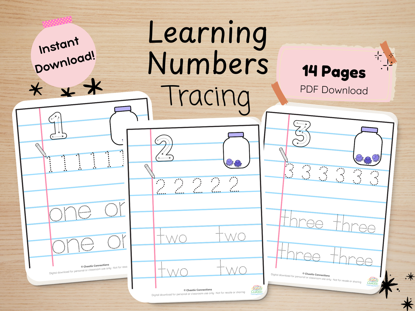 Numbers 1–10 Tracing Activity Pack | Printable Number Formation Worksheets | Handwriting Practice for Toddlers | 13 Pages