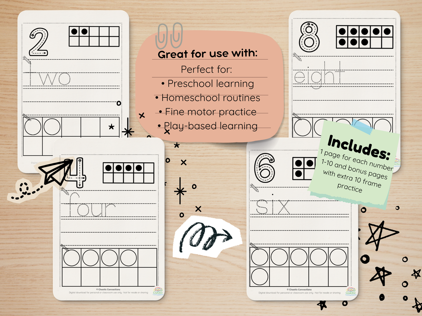 Numbers 1–10 Ten Frame Activity Pack | Printable Math Worksheets for Toddlers | Number Sense & Early Math | 14 Pages