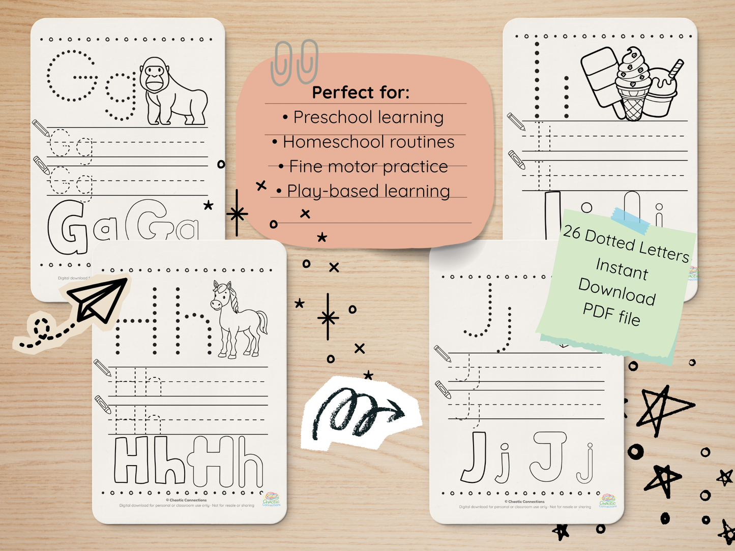 Learning Letters A-Z Printable Tracing Activity Pack | Toddler Alphabet Worksheets | Tracing, Recognition & Coloring Pages for Preschool