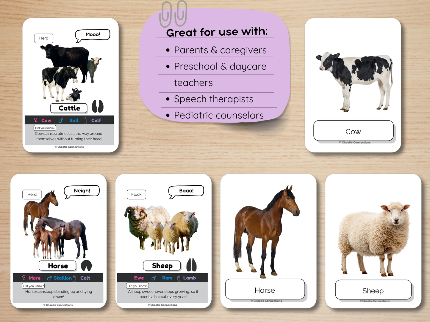 Farm Animal Photo Cards Bundle | Basic + Advanced Edition | 32 Real Photo Flash Cards | Printable Toddler Learning