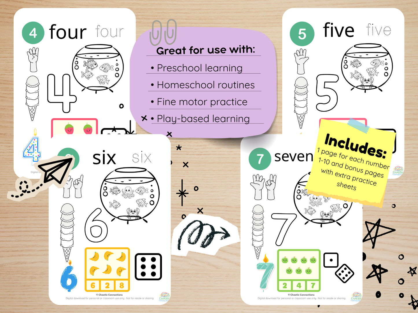 Learning Numbers Coloring Pages | Numbers 1–10 Printable Coloring Worksheets for Toddlers | Color & Learn | 15 Pages