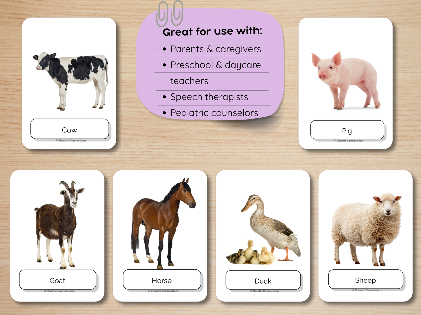 Farm Friends Photo Cards | 16 Real Photo Flash Cards | Printable Toddler Learning Activity