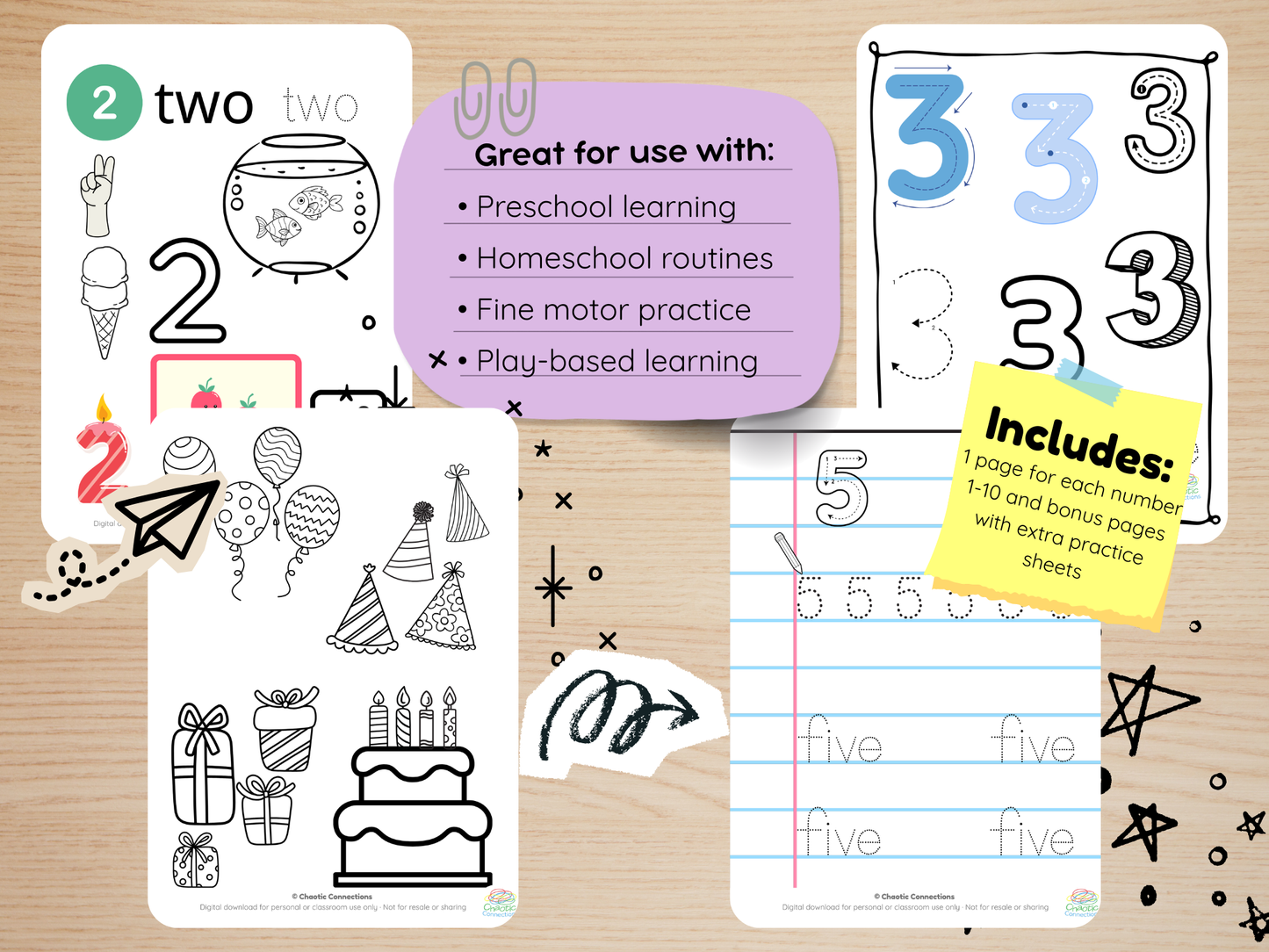 Numbers 1–10 Big Bundle | Complete Printable Math Pack for Toddlers | 38 Pages | Counting, Tracing, Ten Frames, Coloring & More