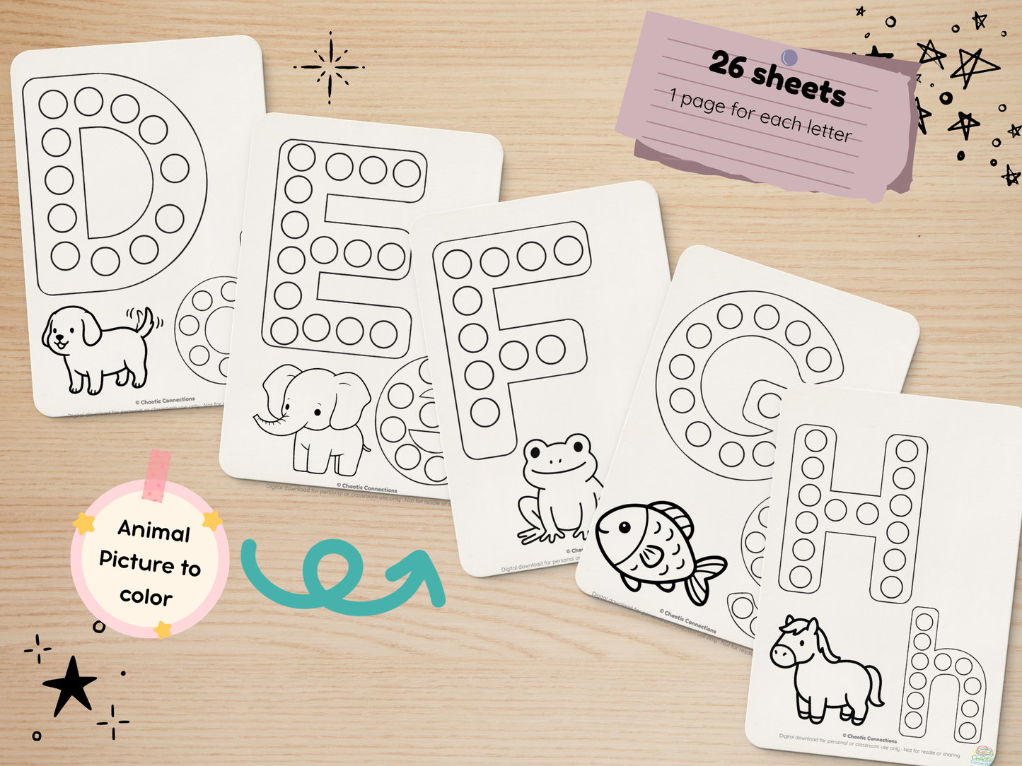 Learning Letters A-Z Printable Dot Activity Pack | Toddler Alphabet Worksheets | Tracing, Recognition & Coloring Pages for Preschool