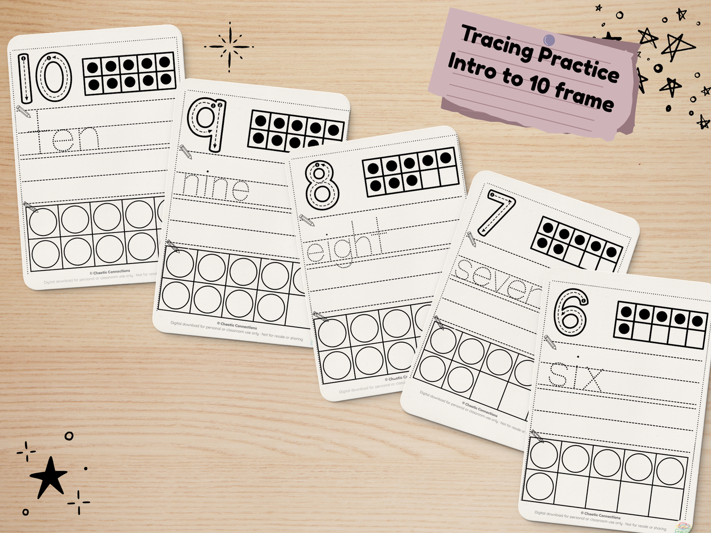 Numbers 1–10 Ten Frame Activity Pack | Printable Math Worksheets for Toddlers | Number Sense & Early Math | 14 Pages