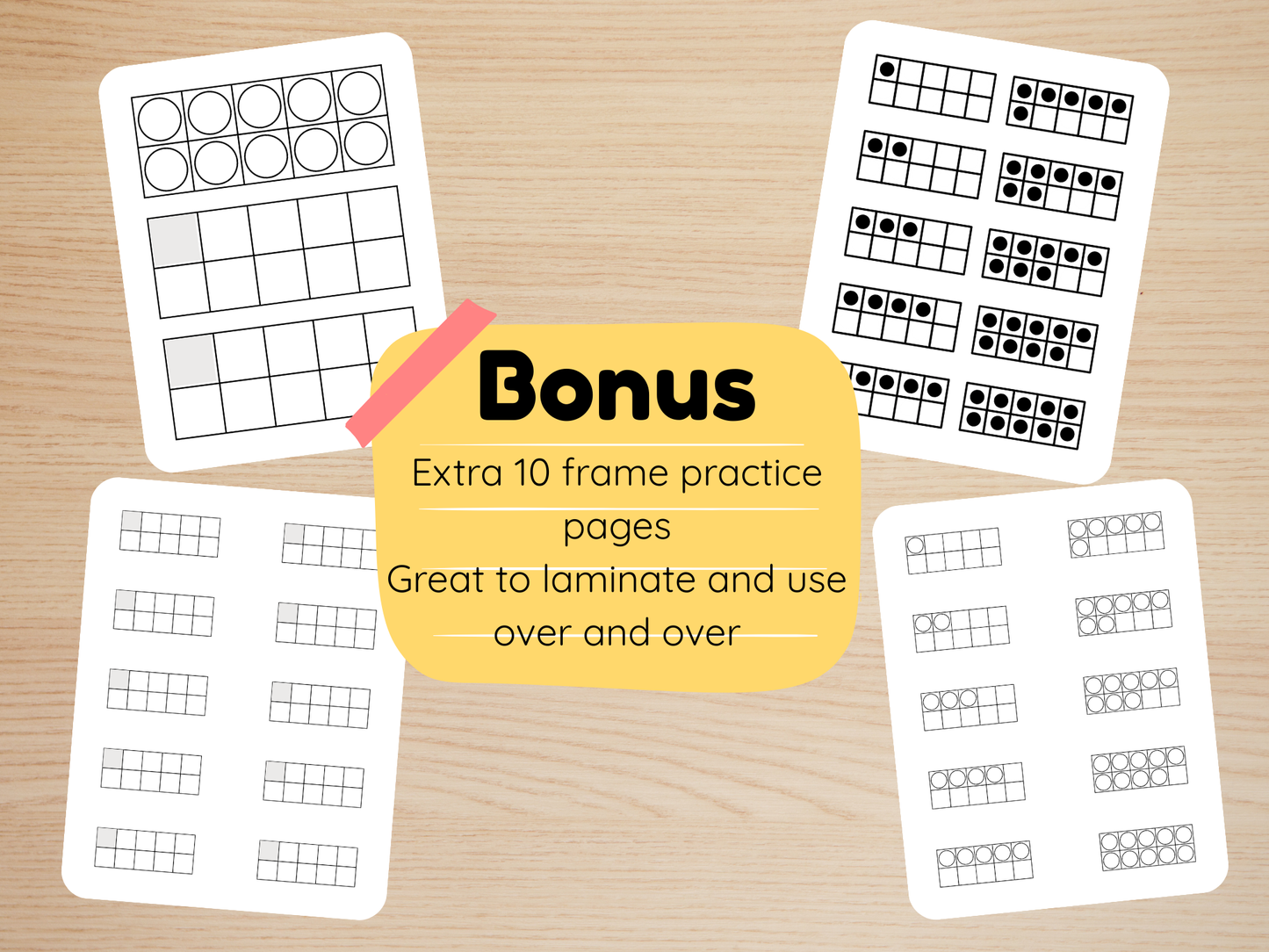 Numbers 1–10 Ten Frame Activity Pack | Printable Math Worksheets for Toddlers | Number Sense & Early Math | 14 Pages