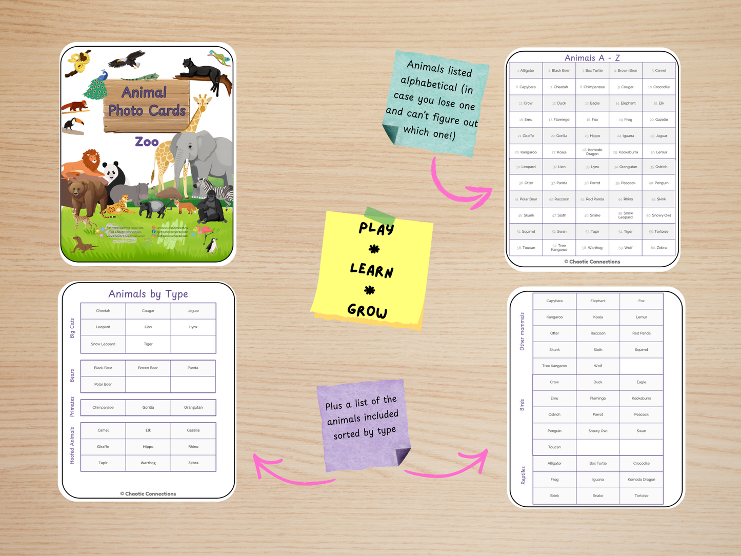 Zoo + Backyard Animal Photo Cards Bundle | 104 Real Photo Flash Cards | Printable Toddler Learning