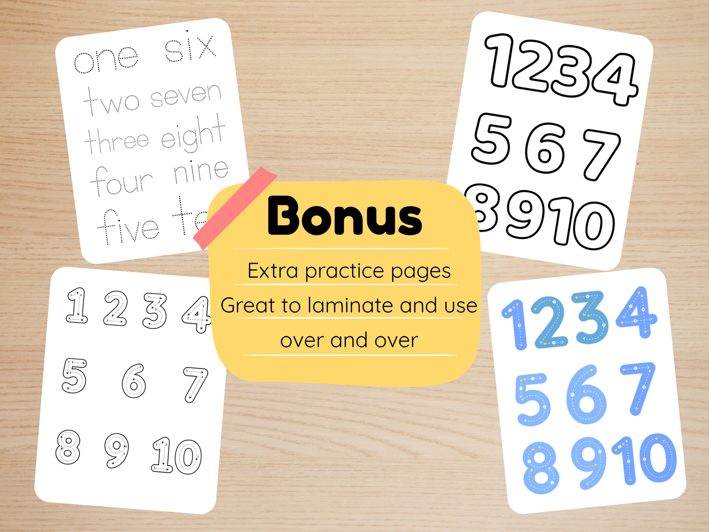 Numbers 1–10 Cluster Activity Pack | Printable Number Recognition Worksheets for Toddlers | Visual Number Groups | 14 Pages